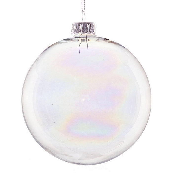 PALLINA DI NATALE TRASPARENTE EFFETTO BOLLA DI SAPONE 10CM