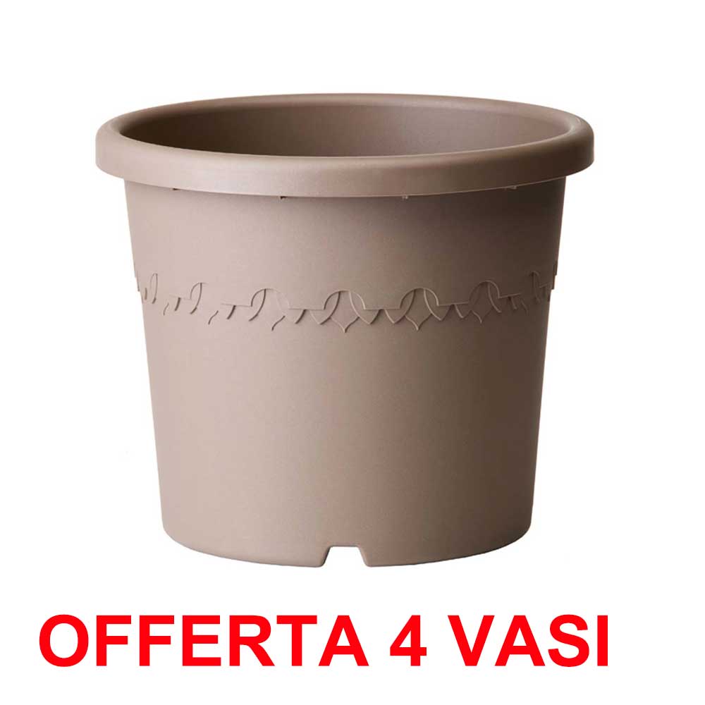 OFFERTA 4 VASO ALGARVE CILINDRO 35CM TAUPE