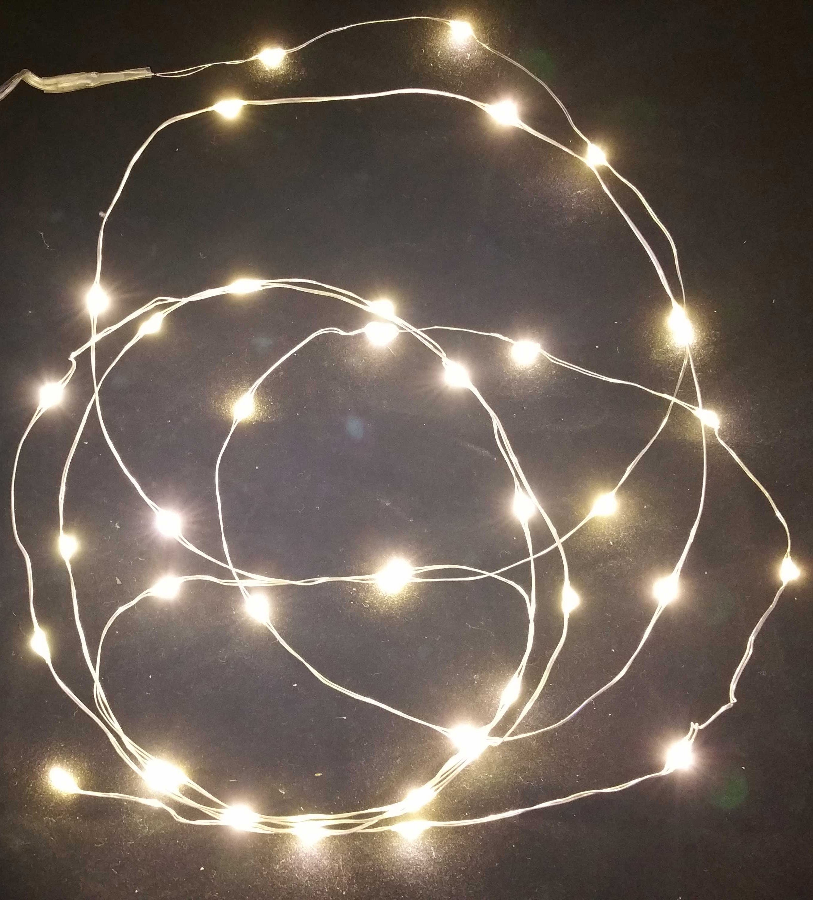 OFFERTA 4 CONFEZIONI 10 MICROLED LINEARI LUCI BIANCO EXTRA CALDO A BATTERIA