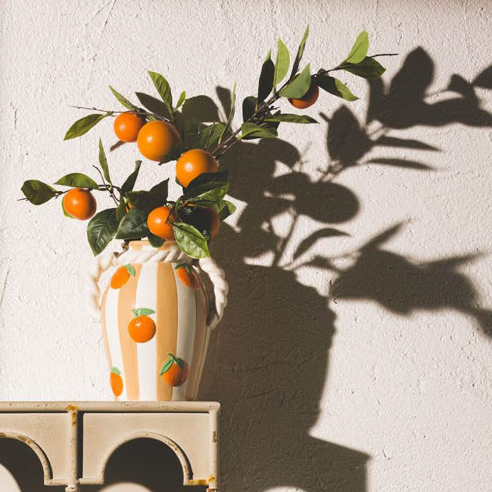 RAMO DECORATIVO ARANCE CON FOGLIE H95CM