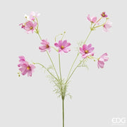 RAMO DI COSMOS CON FOGLIE E BOCCIOLI ARTIFICIALE H90CM ROSA SCURO