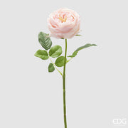 RAMO DI ROSA ELIDE CON FOGLIE H45CM ROSA
