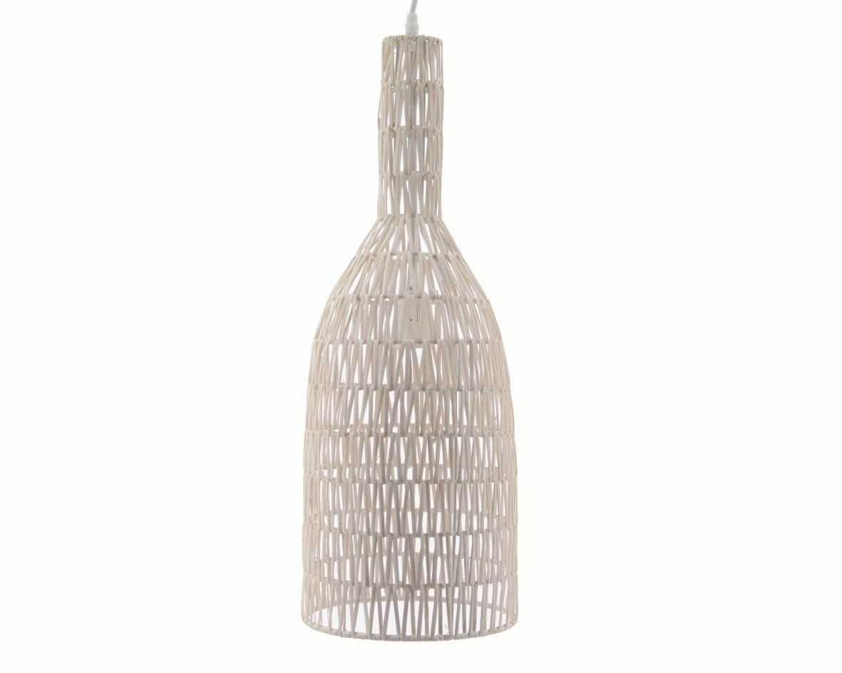 LAMPADARIO RATTAN D.22X63,5CM BIANCO