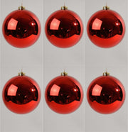 OFFERTA 6 PALLINE DI NATALE 15CM ROSSE