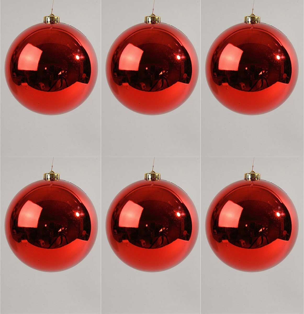 OFFERTA 6 PALLINE DI NATALE 15CM ROSSE
