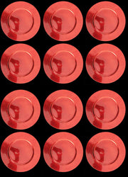 12 SOTTOPIATTI CIRCOLARI LISCIO ROSSO 33CM