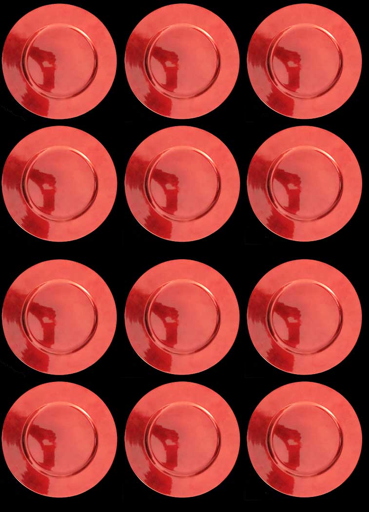 12 SOTTOPIATTI CIRCOLARI LISCIO ROSSO 33CM