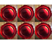 6 SOTTOPIATTI CIRCOLARI FIORE ROSSO 33CM