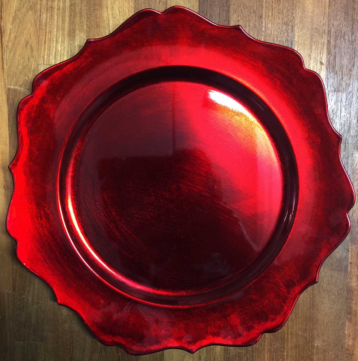 12 SOTTOPIATTI CIRCOLARI FIORE ROSSO 33CM