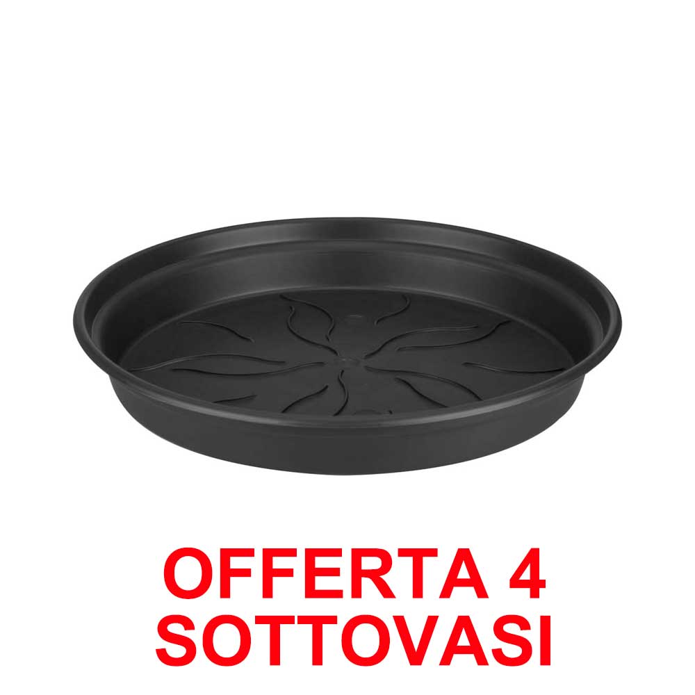 OFFERTA 4 SOTTOVASO GREEN BASICS SAUCER 25CM LIVING BLACK