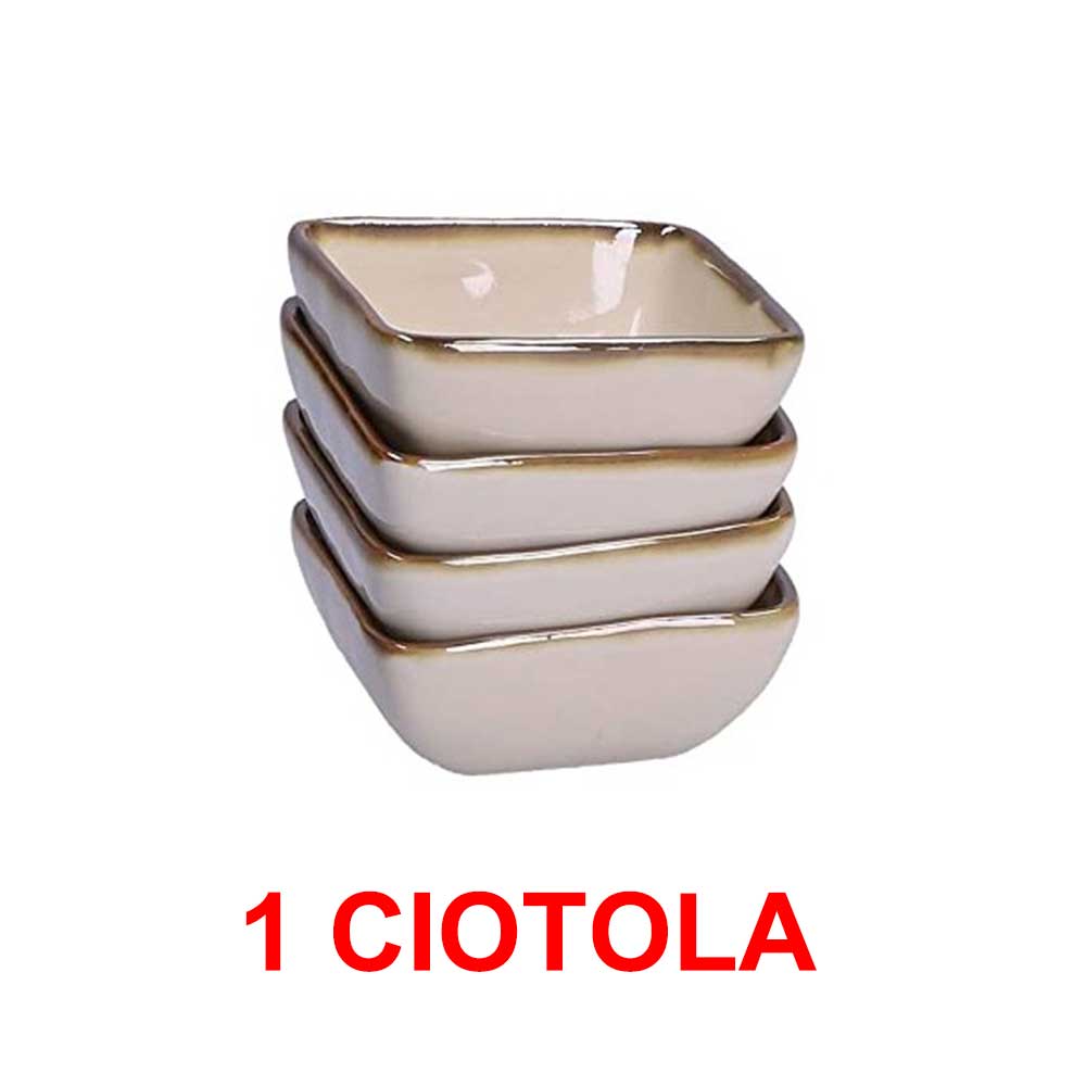 1 CIOTOLA QUADRATA 8CM LINEA AVORIO CONCERTO