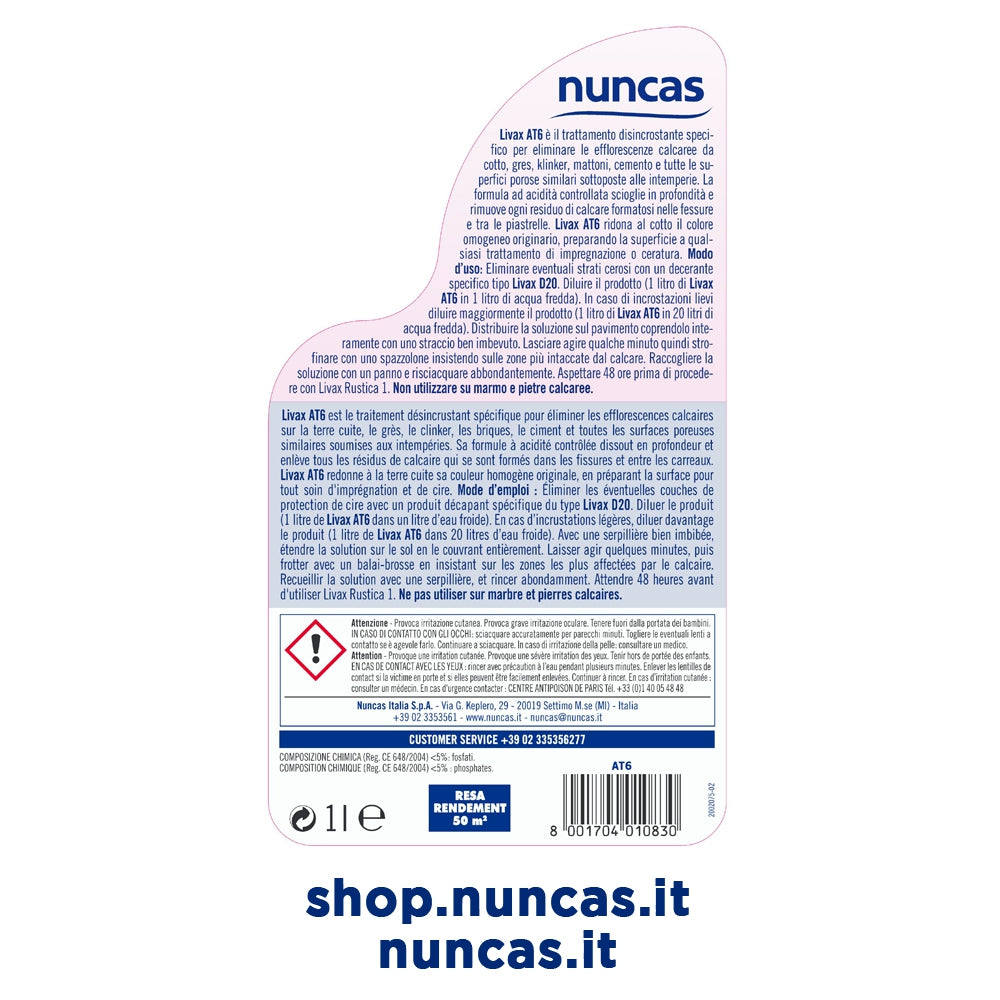 LIVAX AT6 ANTICALCARE 1 LT