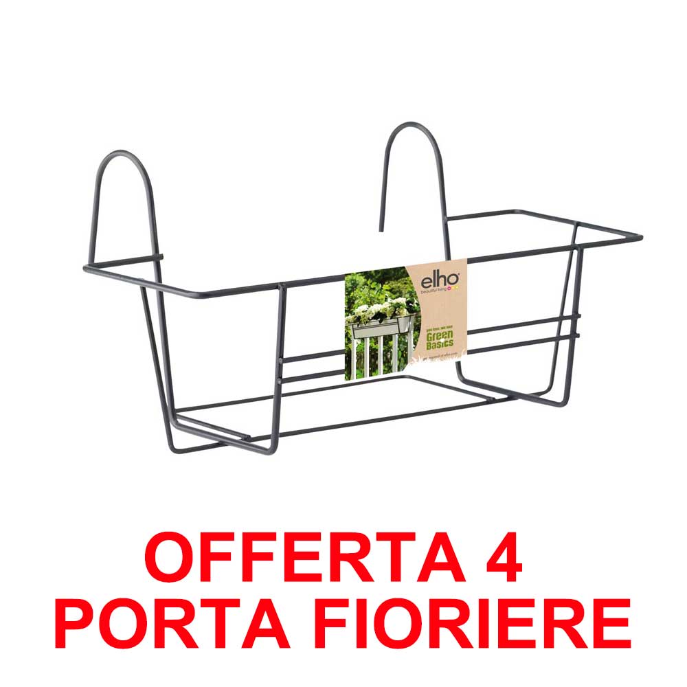 OFFERTA 4 PORTA FIORIERA GREEN BASICS BALCONY RACK 60CM ANTRACITE