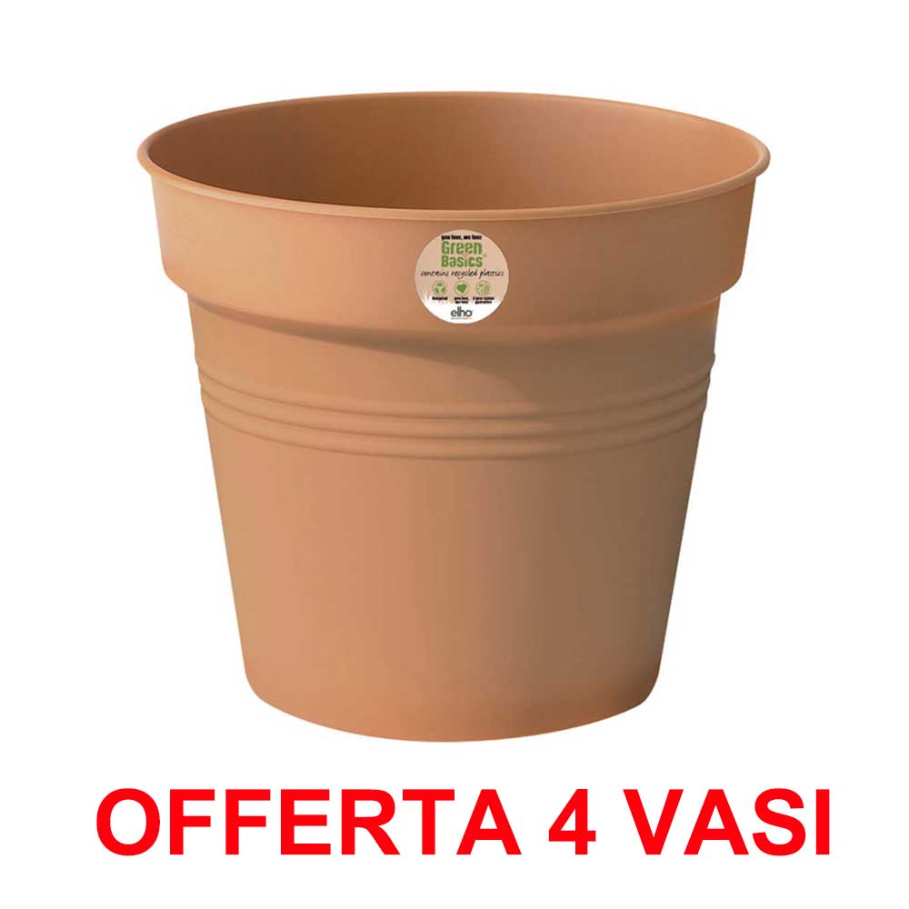 OFFERTA 4 VASO GREEN BASICS GROWPOT 27CM MILD TERRA