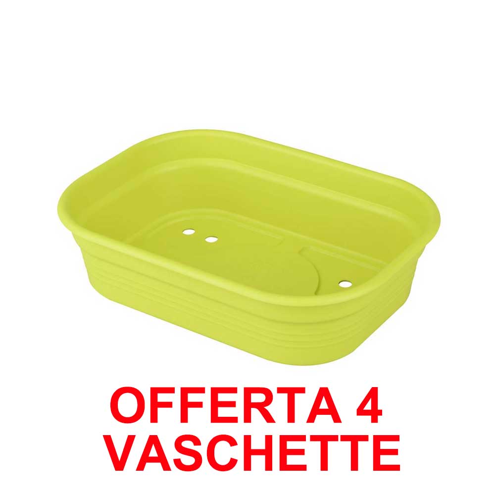 OFFERTA 4 VASCHETTA PER COLTIVARE GREEN BASICS GROW TRAY S LIME GREEN