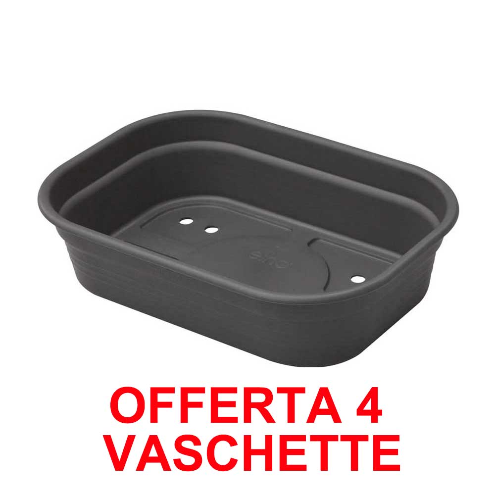 OFFERTA 4 VASCHETTA PER COLTIVARE GREEN BASICS GROW TRAY S LIVING BLACK