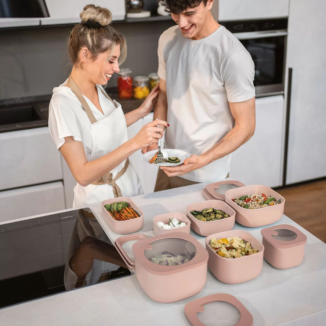 CONTENITORE ERMETICO 1550CC "STORE&MORE BIO" PER FRIGO/FREEZER/FORNO A MICROONDE ROSA