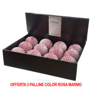 OFFERTA 3 PALLINE DI NATALE 8CM ROSA CON GLITTER
