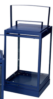 LANTERNA IN METALLO BLU 15X15X28,3CM