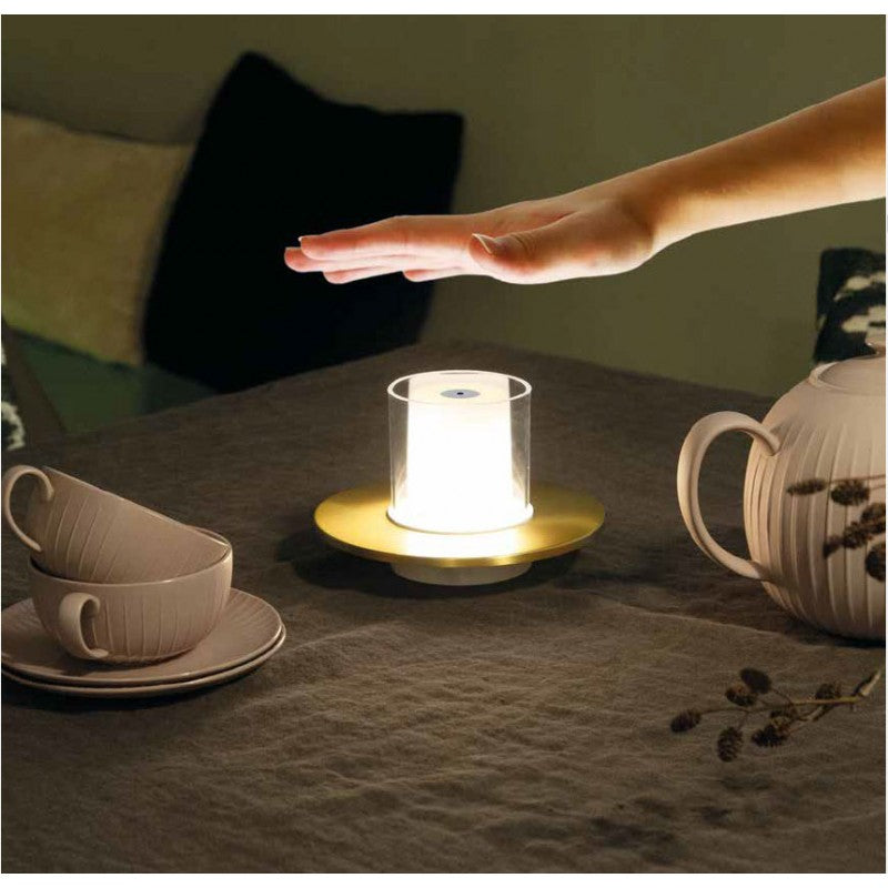 LAMPADA DA TAVOLO PORTATILE RICARICABILE CON LUCE LED E SENSORE GOLD