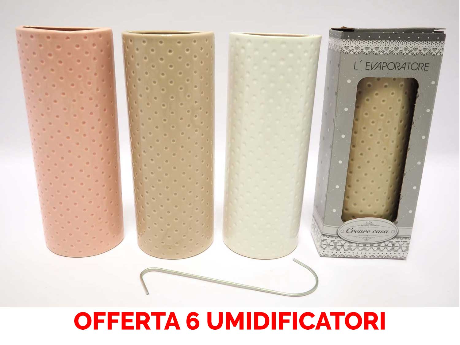 OFFERTA 6 UMIDIFICATORI IN CERAMICA COLORATO PER TERMOSIFONI