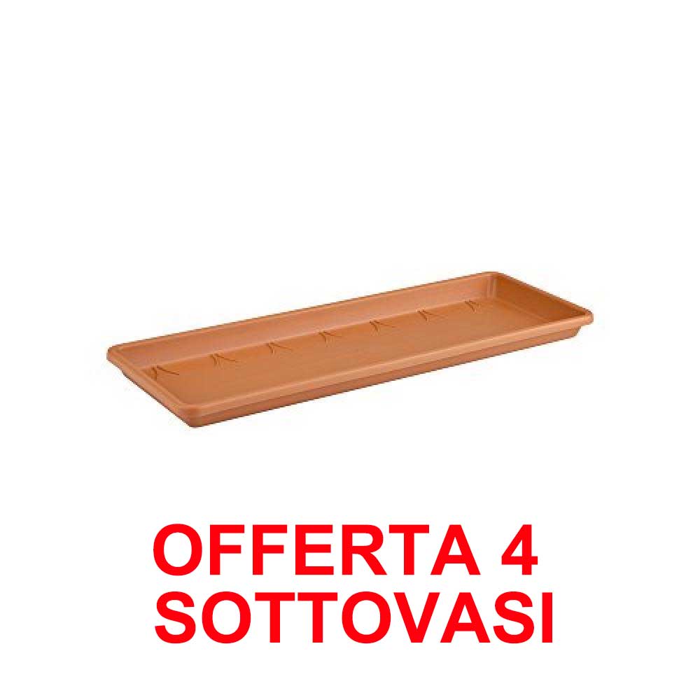 OFFERTA 4 SOTTOVASO PER FIORIERE BARCELONA TROUGH SAUCER 40CM TERRA
