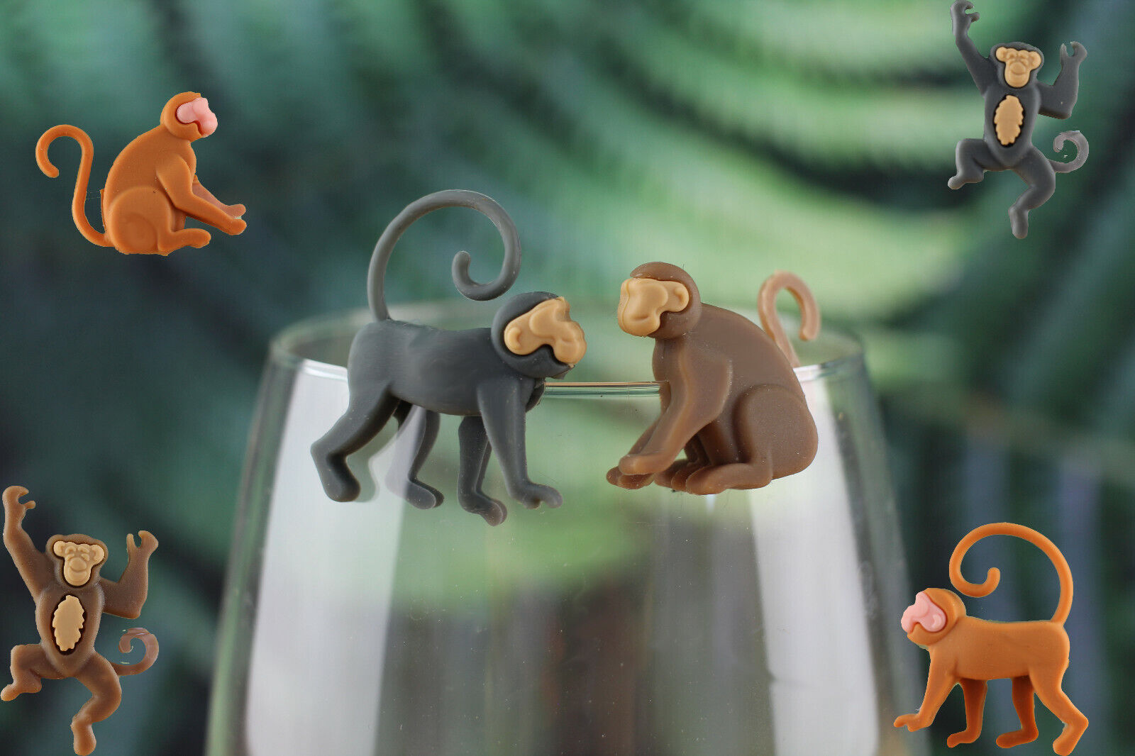 8 SEGNABICCHIERI JUNGLE GLASS GIUNGLA