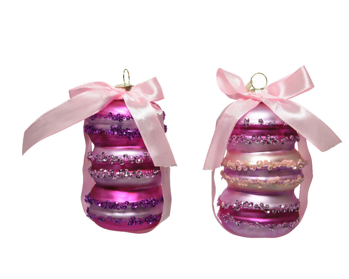 PENDENTE NATALIZIO MACARONS ROSA 10CM ASSORTITO