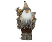 DECORAZIONE BABBO NATALE IN POLIESTERE 30X17X45 CM GRIGIO