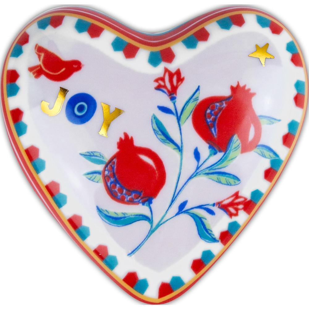 CUORE PICCOLO CON MELOGRANO, IN PORCELLANA, COLLEZIONE MAMMA MIA