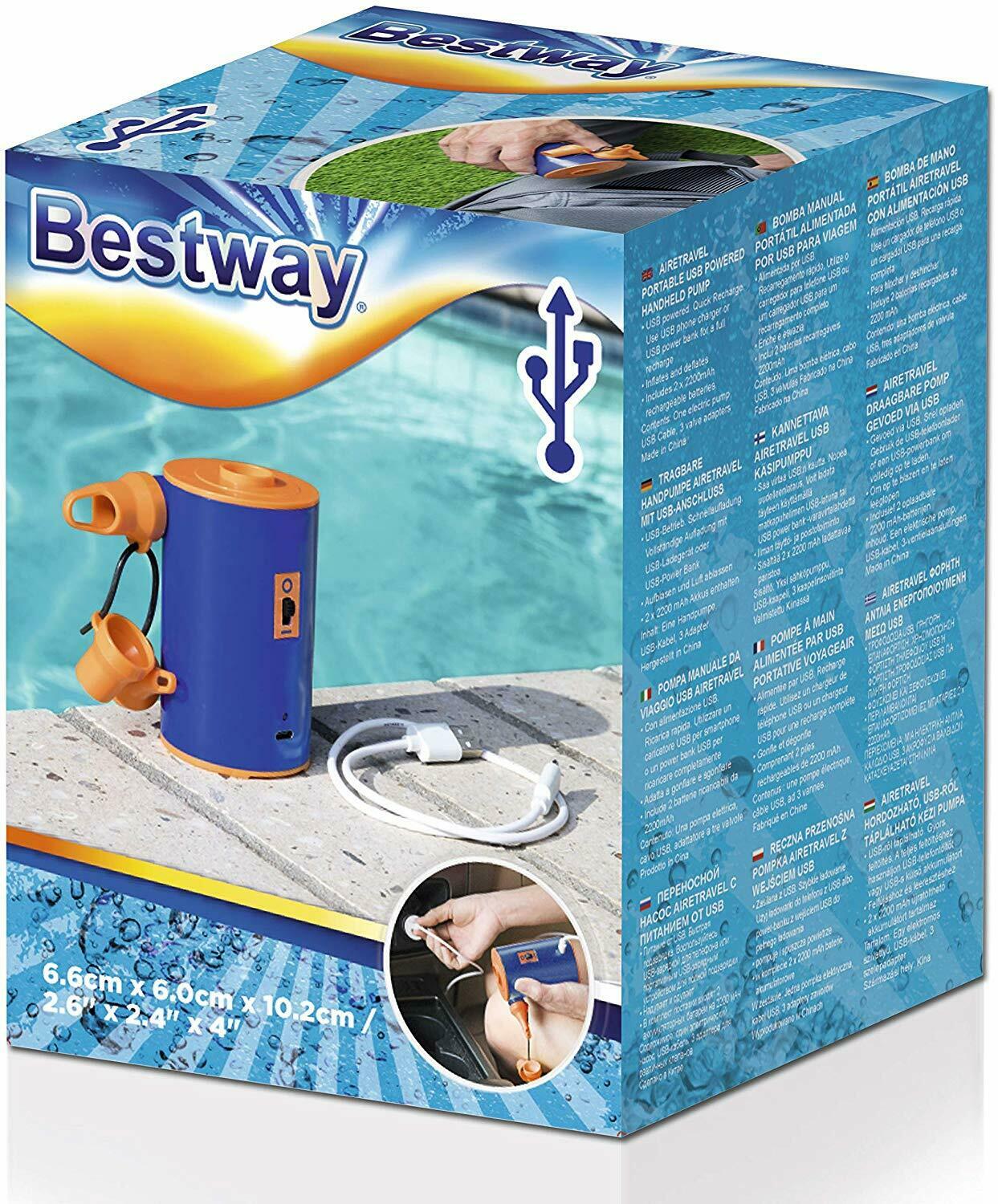 POMPA A BATTERIA GONFIAGGIO SGONFIAGGIO AIRETRAVEL USB