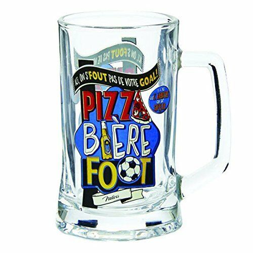 BOCCALE DA BIRRA VETRO 33CL PIZZA BIERE FOOT