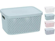 SCATOLA/BOX CON COPERCHIO 27X27X15CM 4 COLORI ASSORTITI