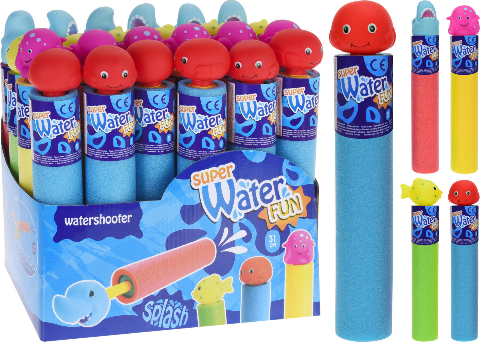 TUBO SPARA ACQUA 30X5CM COLORE ASSORTITO
