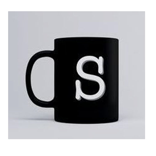 TAZZINA IN CERAMICA 12CL LETTERA S BLACK MATT