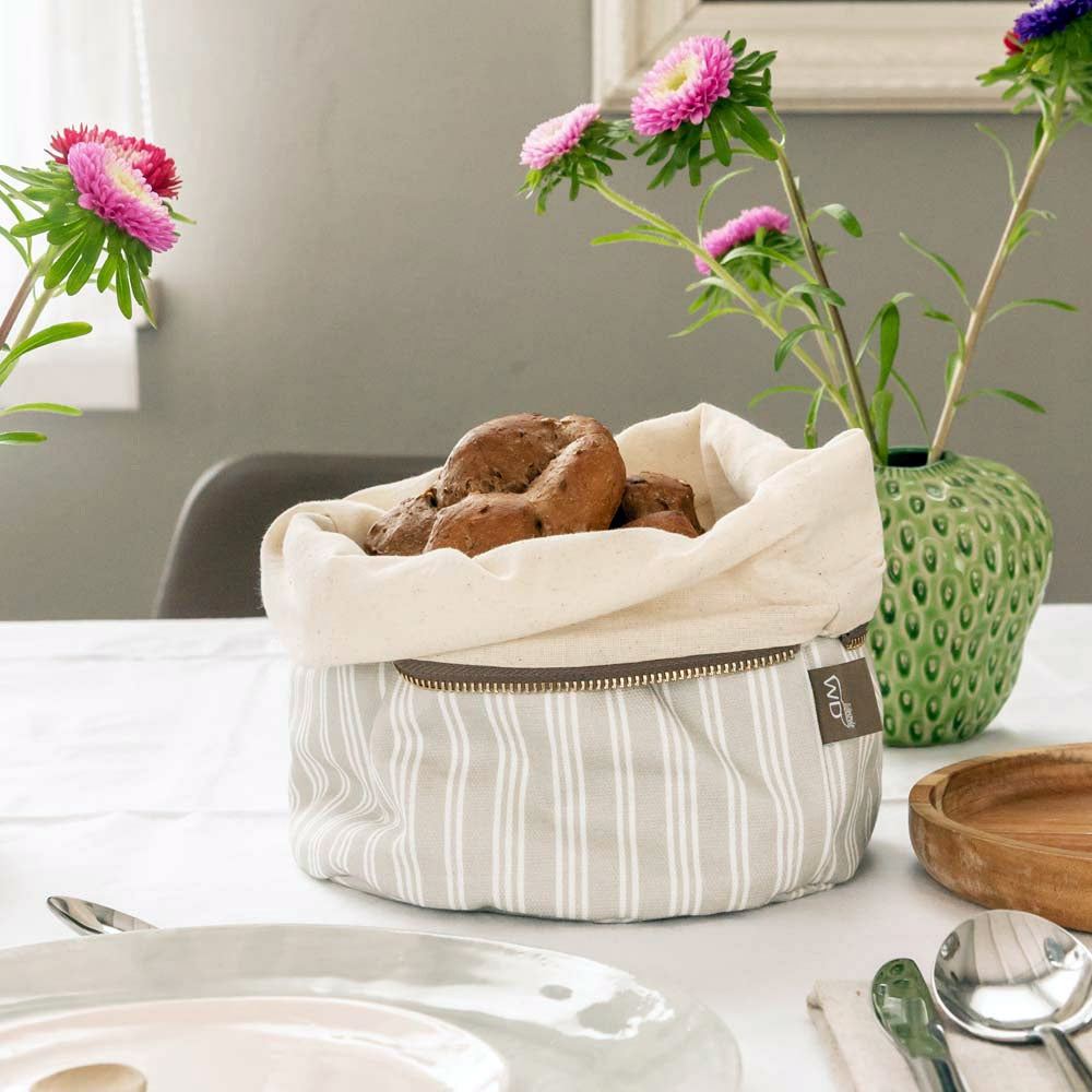 SACCHETTO PANE RISCALDABILE IN COTONE GRIGIO