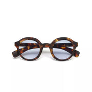 OCCHIALE DA SOLE MODELLO LAURO ROUND COLORE CLASSIC LENTI BLU GRADIENTE HAVANA