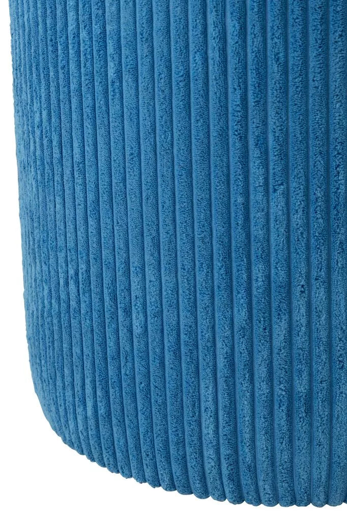 Pouf sgabello imbottito in velluto a coste 39x39x44 cm Blu Cobalto - immagine 2