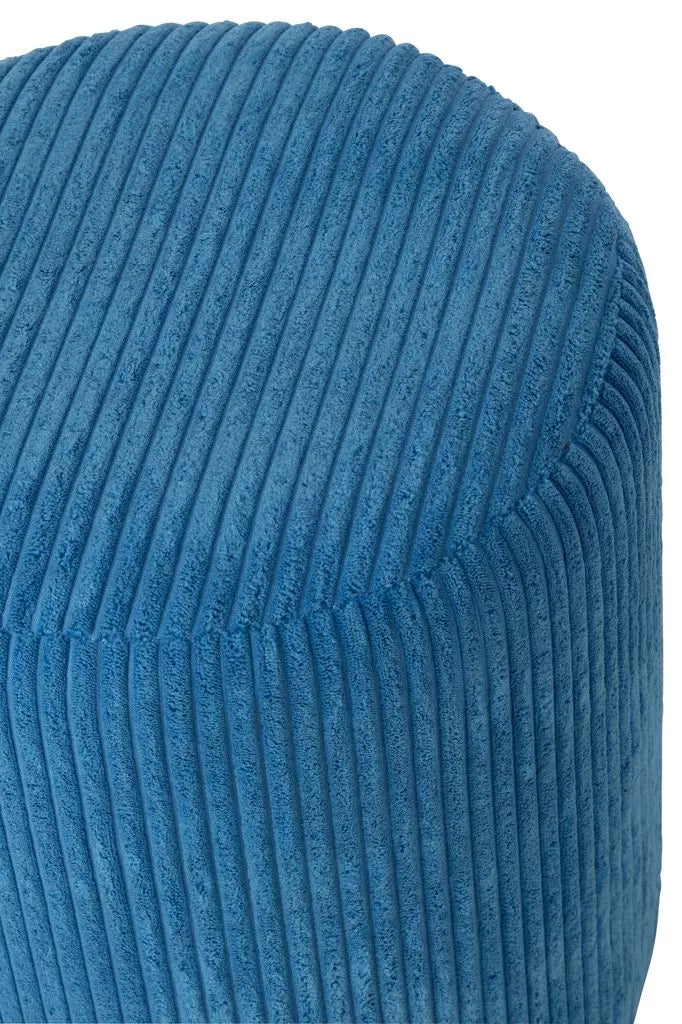 Pouf sgabello imbottito in velluto a coste 39x39x44 cm Blu Cobalto - immagine 3