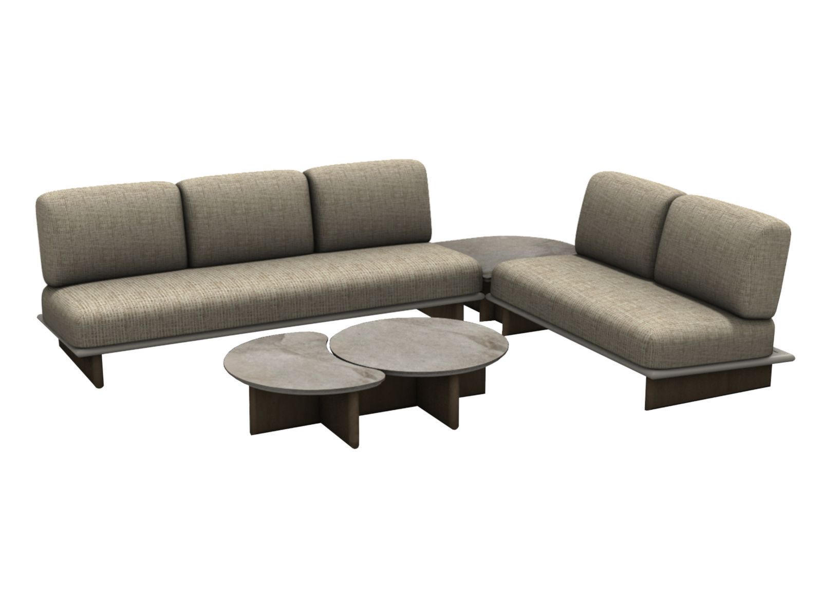 SALOTTO ANGOLARE KETCH 5 PEZZI CREMA E BEIGE