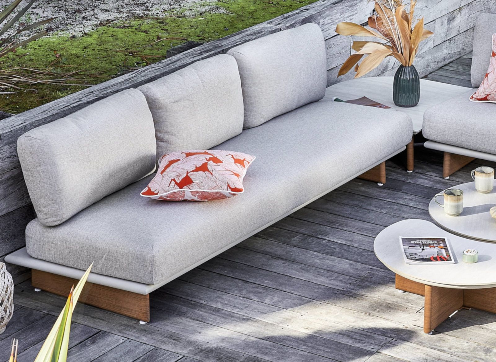 SALOTTO ANGOLARE KETCH 5 PEZZI CREMA E BEIGE