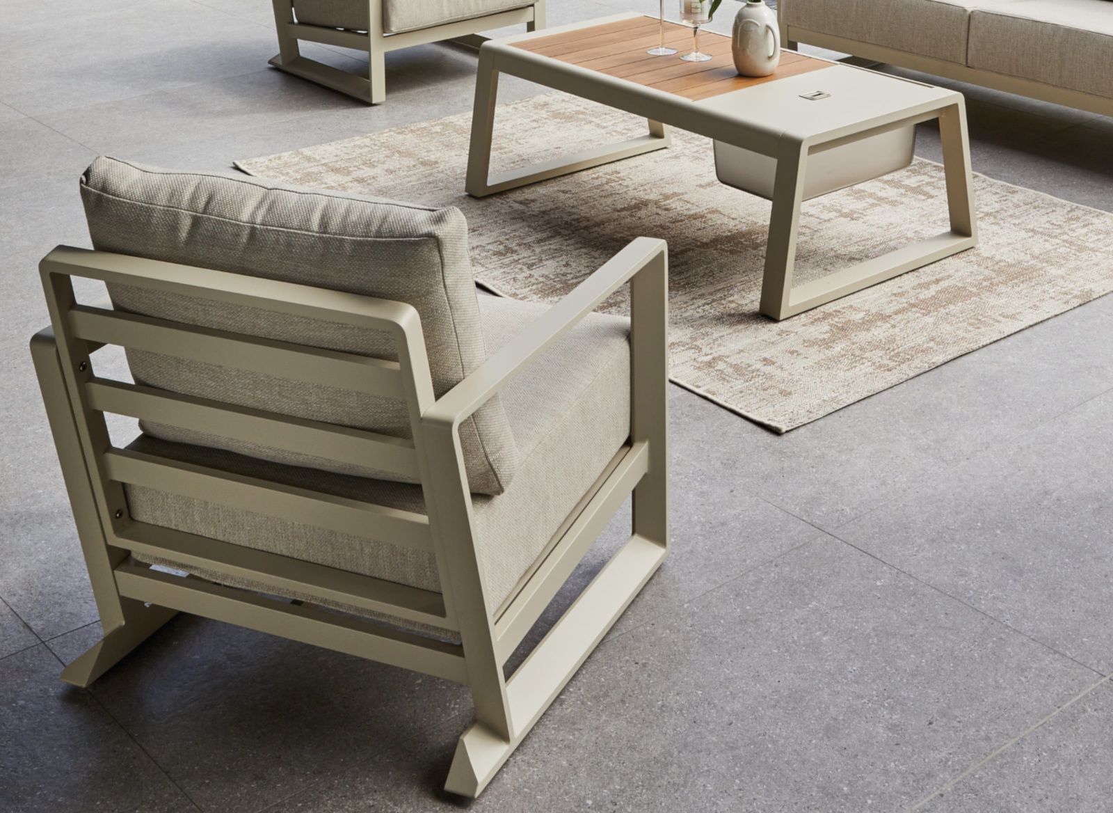 SALOTTO PERTH 4 PEZZI CREMA E BEIGE