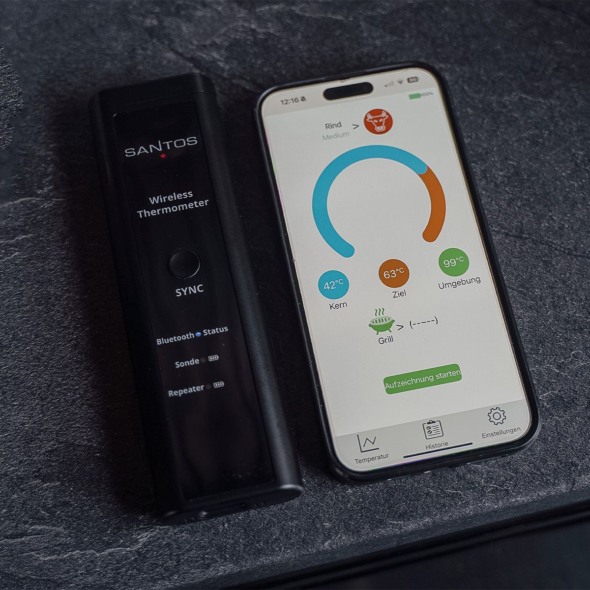 Termometro Barbecue Bluetooth Wireless App 100m SANTOS