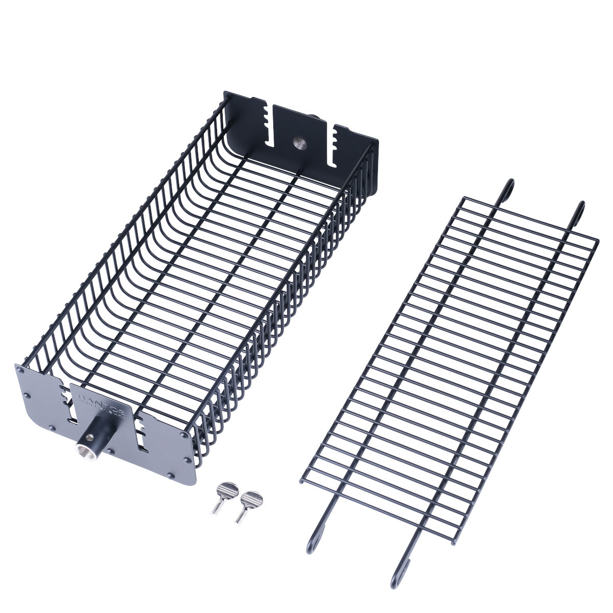 Cestello Girarrosto Rettangolare Set per Spiedo D11mm Argento Santos