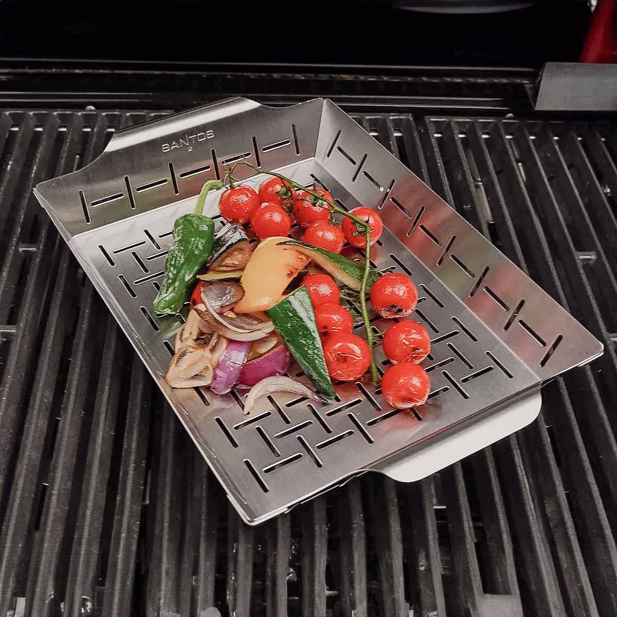 Cesto Verdure Padella Grill Acciaio Inox 35 x 24.2 x 5.6 cm Santos