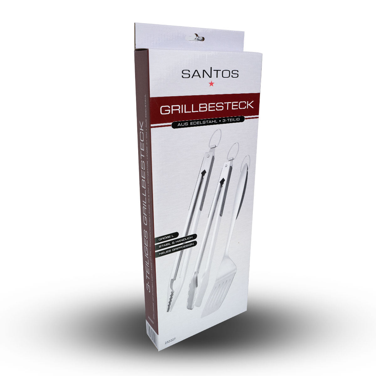 Set Utensili per grigliata 3 pezzi Acciaio Inox SANTOS