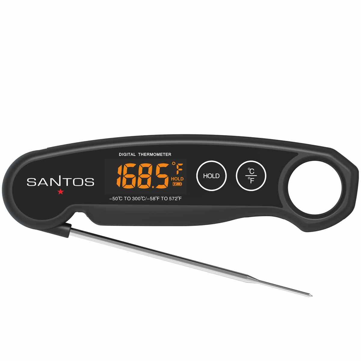 Termometro Digitale BBQ Lettura Rapida 16x1.8x4.4cm Santos