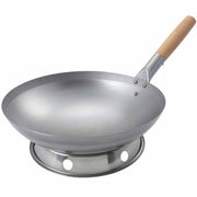 Wok D33cm Acciaio al Carbonio con Wokring SANTOS