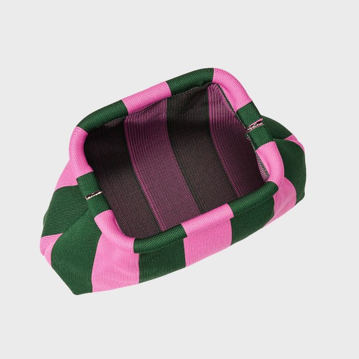 Borsa Pouch a Righe Rosa e Verde 17x32x17,3 cm STICKYBESTIE - immagine 2