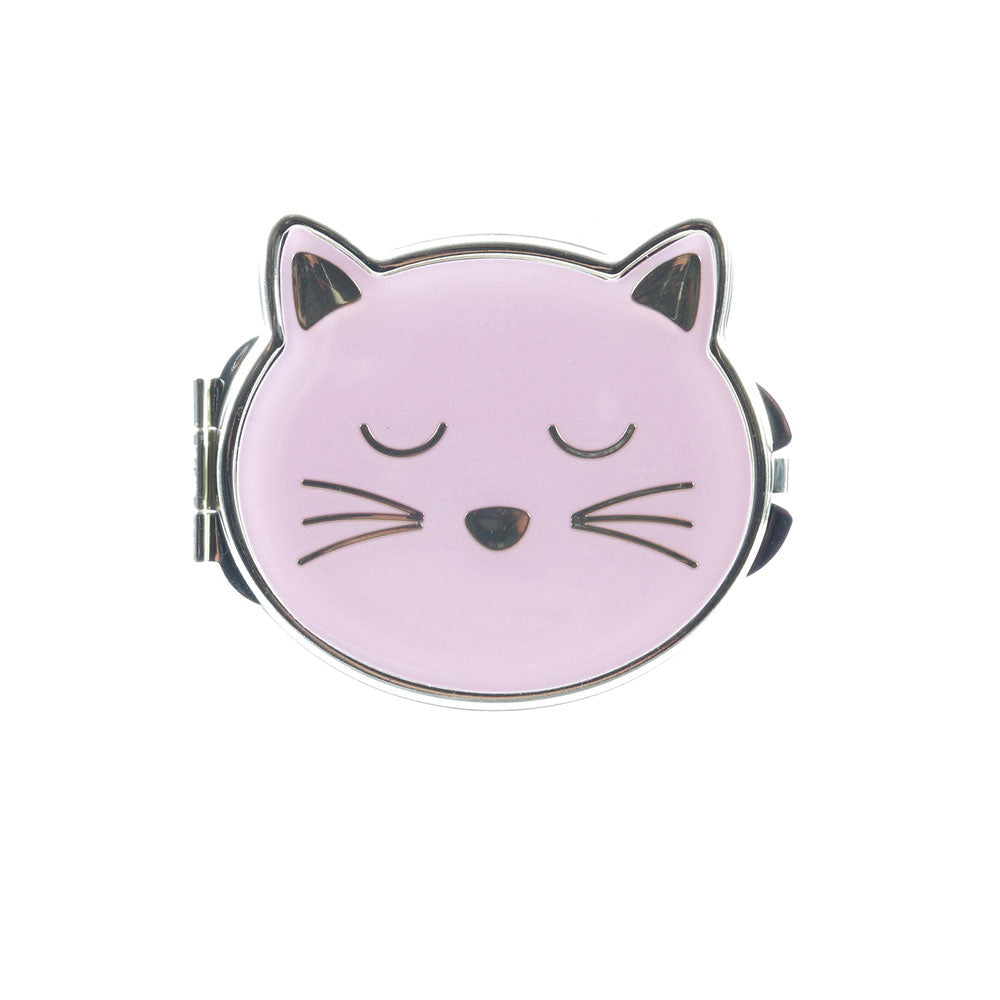 SPECCHIO TASCABILE DA BORSA GATTO ROSA